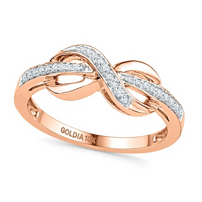 0.1 CT. TW Diamond Infinity Wrapped Ring in 10K Rose Gold