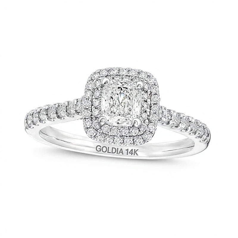 Celebration Infiniteâ¢ 1.0 CT. TW Cushion-Cut Diamond Frame Engagement Ring in 14K White Gold (I/SI2)