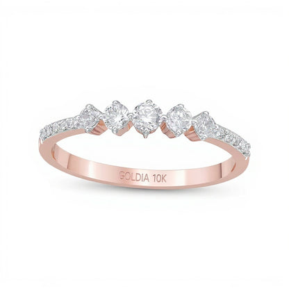 0.33 CT. TW Diamond Five Stone Anniversary Band in 10K Rose Gold