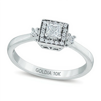 0.25 CT. TW Princess-Cut Diamond Frame Promise Ring in 10K White Gold