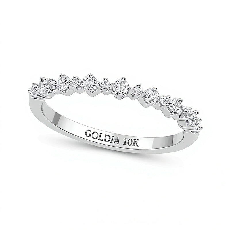 0.25 CT. TW Diamond Stack Anniversary Band in 10K White Gold