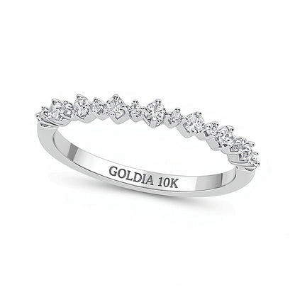 0.25 CT. TW Diamond Stack Anniversary Band in 10K White Gold