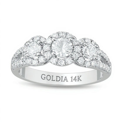 1.0 CT. TW Diamond Past Present FutureÂ® Frame Engagement Ring in 14K White Gold