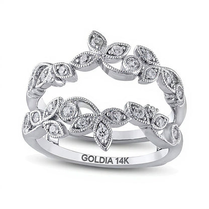 0.33 CT. TW Diamond Vintage-Style Vine Guard in 14K White Gold