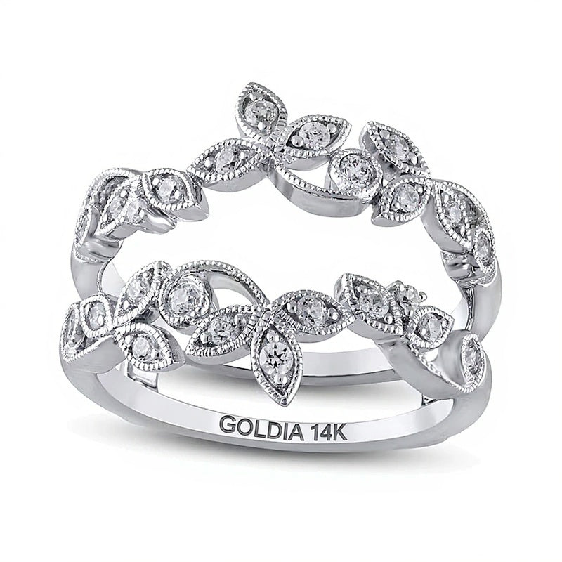 0.33 CT. TW Diamond Vintage-Style Vine Guard in 14K White Gold