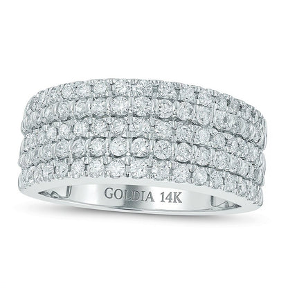 1.0 CT. TW Diamond Five Row Band in 14K White Gold (I/SI2)