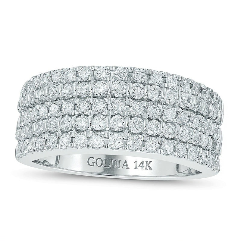 1.0 CT. TW Diamond Five Row Band in 14K White Gold (I/SI2)