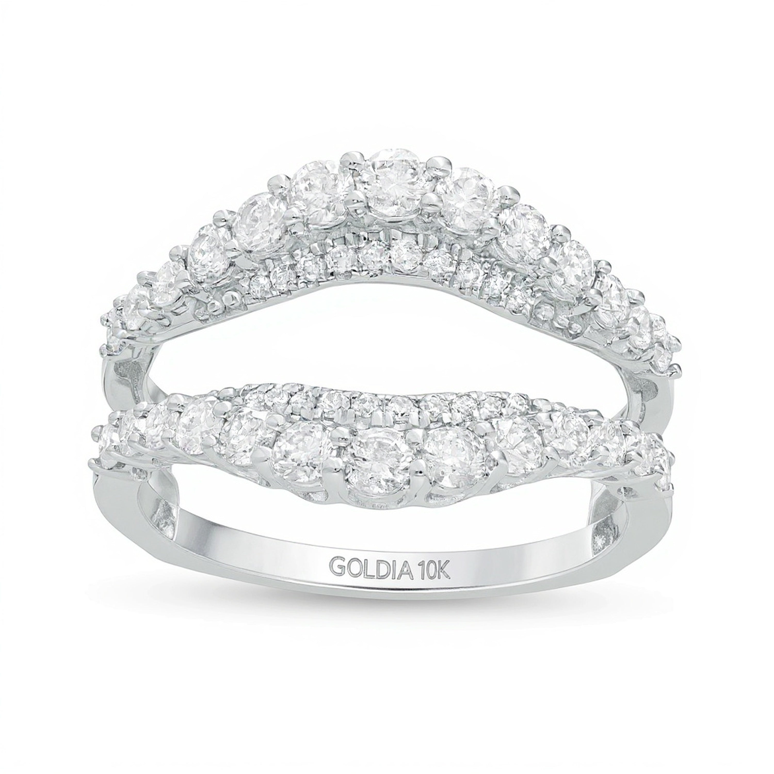 1.0 CT. TW Diamond Contour Solitaire Enhancer in 10K White Gold