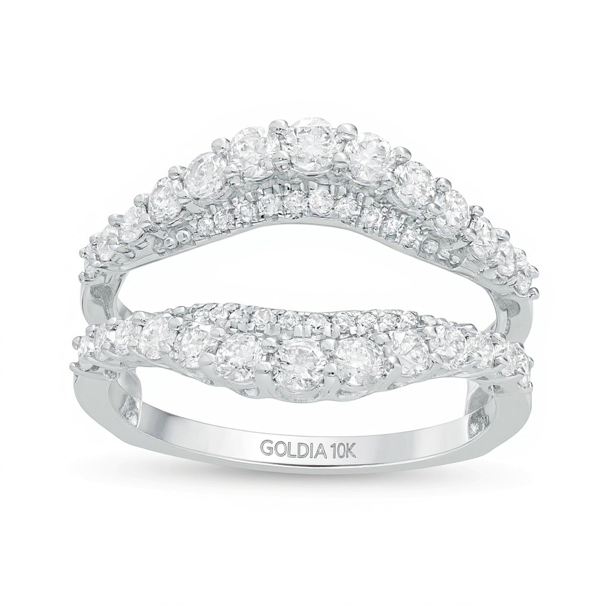 1.0 CT. TW Diamond Contour Solitaire Enhancer in 10K White Gold