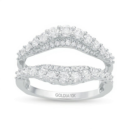1.0 CT. TW Diamond Contour Solitaire Enhancer in 10K White Gold