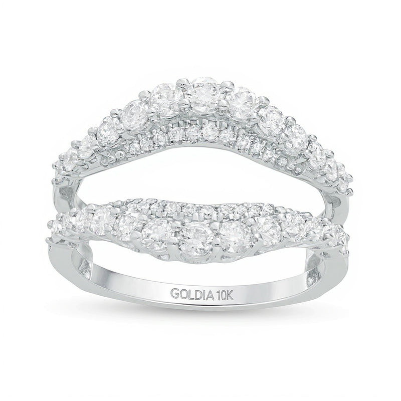1.0 CT. TW Diamond Contour Solitaire Enhancer in 10K White Gold