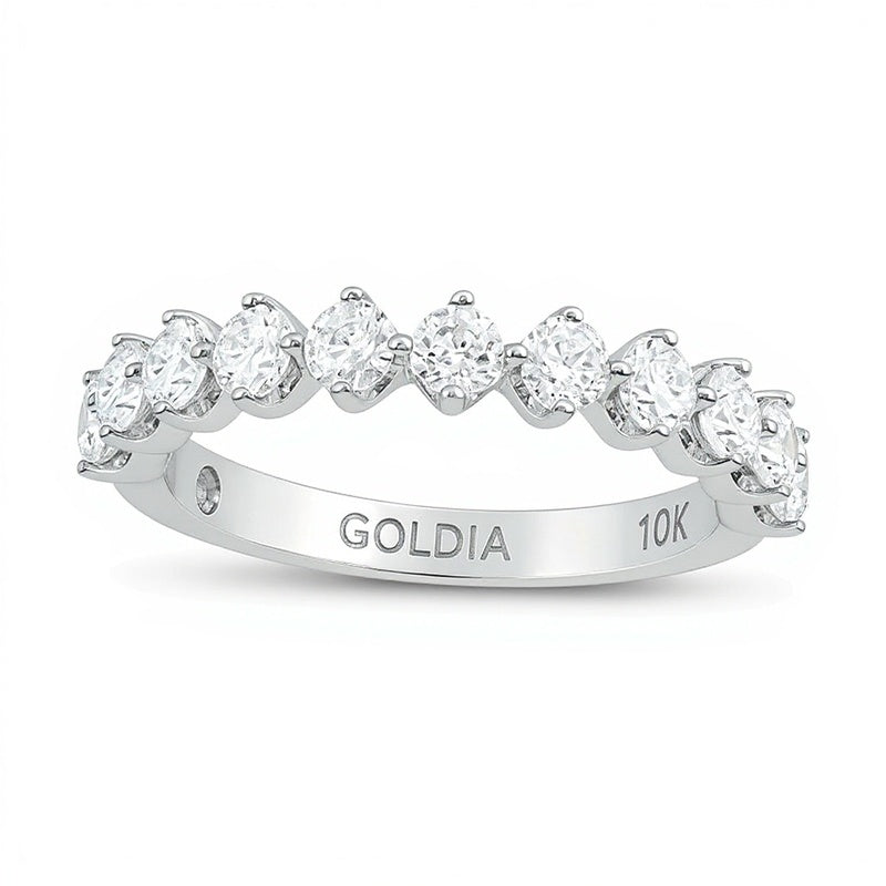 1.0 CT. TW Diamond Eleven Stone Wedding Band in 10K White Gold