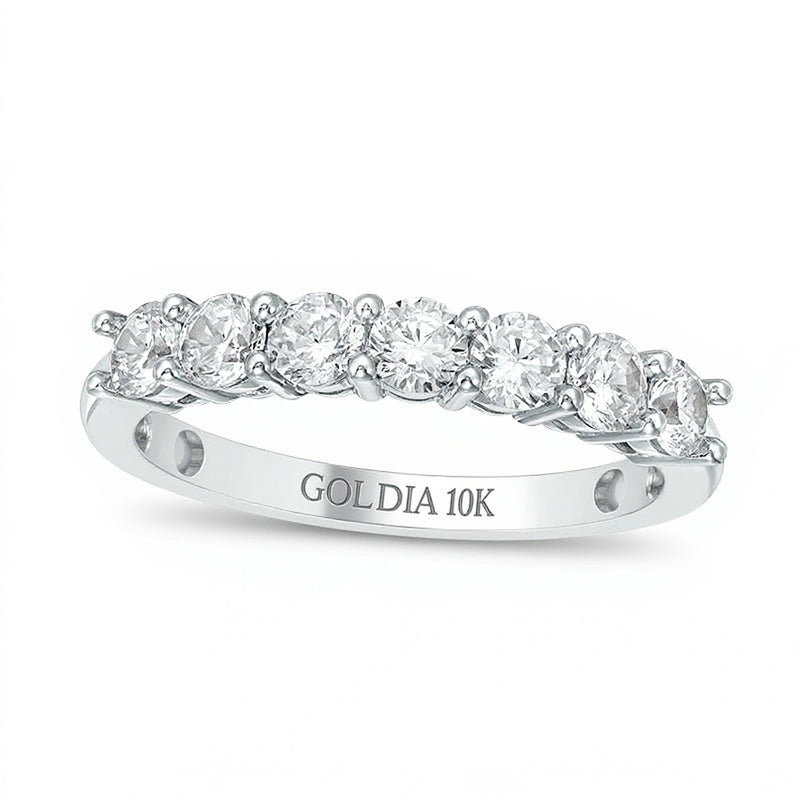 0.75 CT. TW Diamond Seven Stone Anniversary Band in 10K White Gold