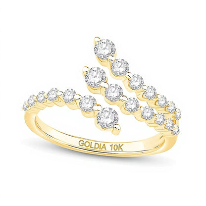 0.75 CT. TW Lab-Grown Diamond Split Bypass Ring in 10K Gold (F/VS2)