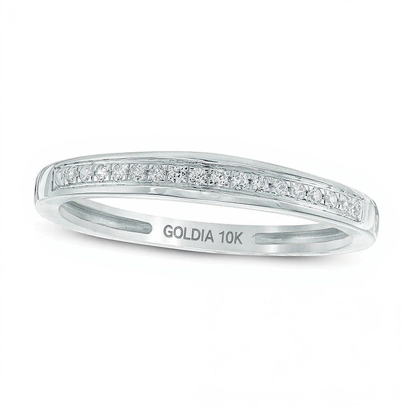 Diamond Accent Channel Anniversary Band in 10K White Gold
