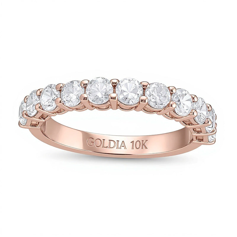 1.25 CT. TW Diamond Eleven Stone Band in 10K Rose Gold (I/I2)