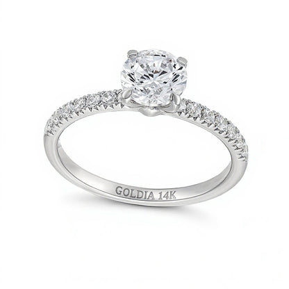 1.2 CT. TW Diamond Engagement Ring in 14K White Gold