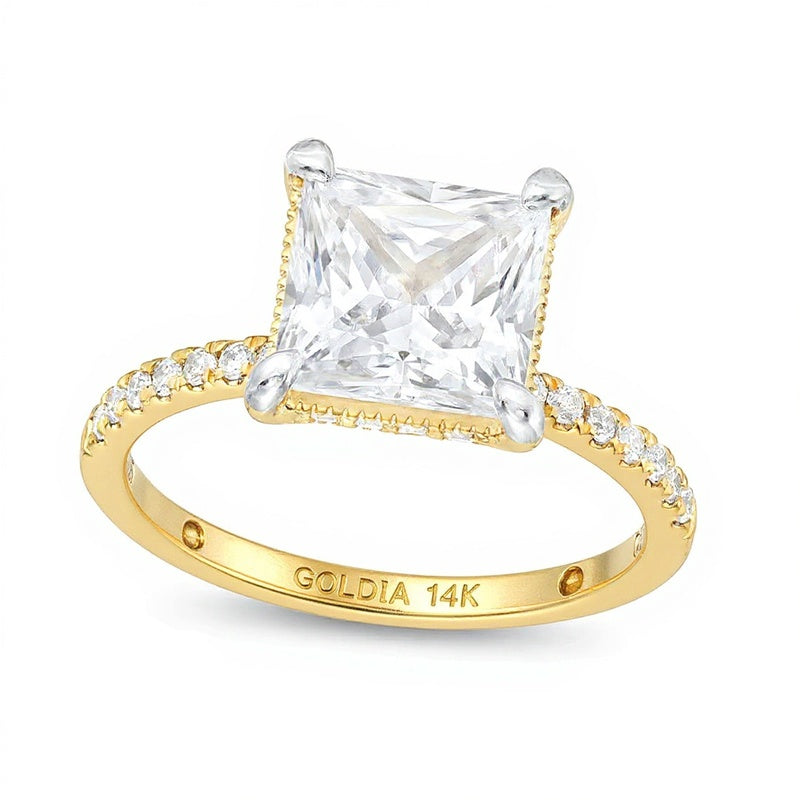 3.25 CT. TW Princess-Cut Lab-Grown Diamond Engagement Ring in 14K Gold (I/SI2)