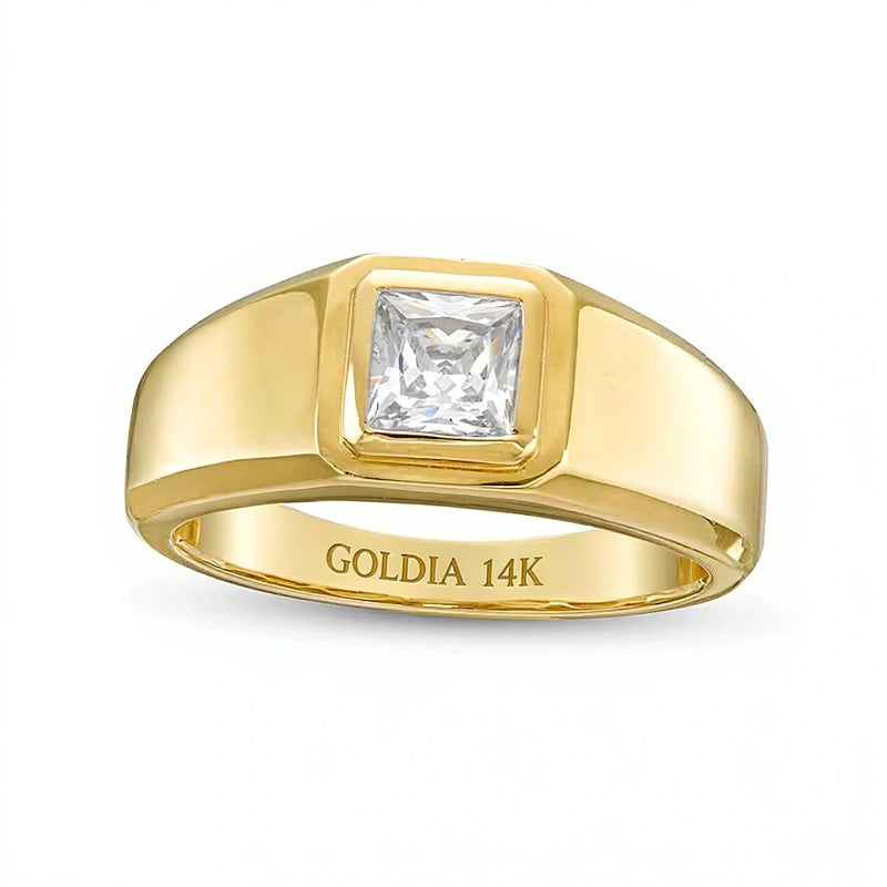 1.0 CT. TW Square-Cut Lab-Grown Diamond Solitaire Wedding Band in 14K Gold (F/VS2)