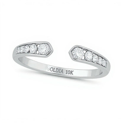 0.2 CT. TW Diamond Graduated Open Shank Stackable Band in 10K White Gold