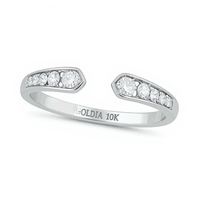 0.2 CT. TW Diamond Graduated Open Shank Stackable Band in 10K White Gold