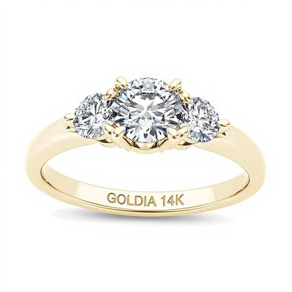 0.75 CT. TW Diamond Three Stone Engagement Ring in 14K Gold