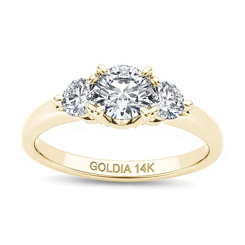0.75 CT. TW Diamond Three Stone Engagement Ring in 14K Gold