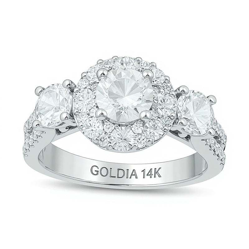 Love's Destiny by Peoples 2.0 CT. TW Diamond Three Stone Engagement Ring in 14K White Gold (I/I1)