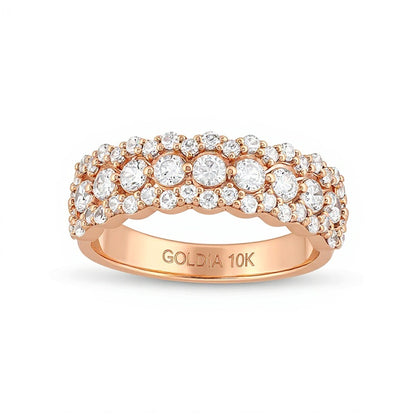 1.0 CT. TW Diamond Scallop Edge Band in 10K Rose Gold