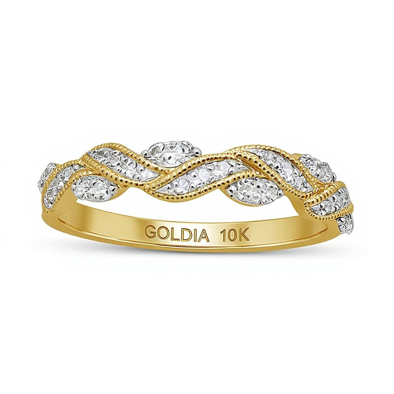 0.25 CT. TW Diamond Braided Vintage-Style Anniversary Band in 10K Gold