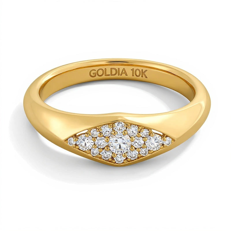 0.25 CT. TW Lab-Grown Multi-Diamond Geometric Ring in 10K Gold (F/VS2)