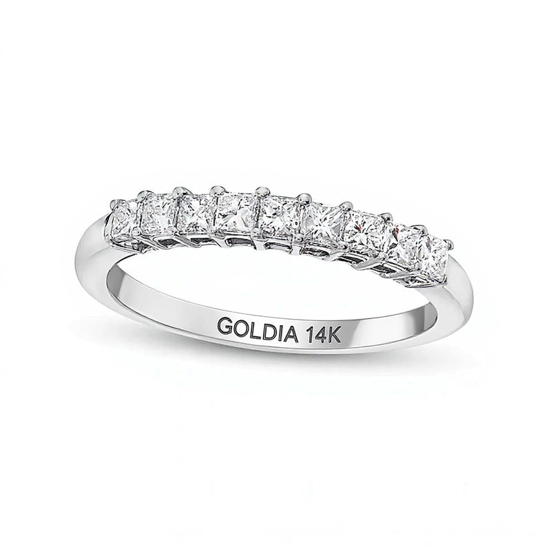 0.5 CT. TW Princess-Cut Diamond Nine Stone Anniversary Band in 14K White Gold