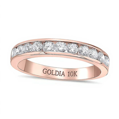 0.75 CT. TW Diamond Channel Eleven Stone Band in 10K Rose Gold (I/I2)