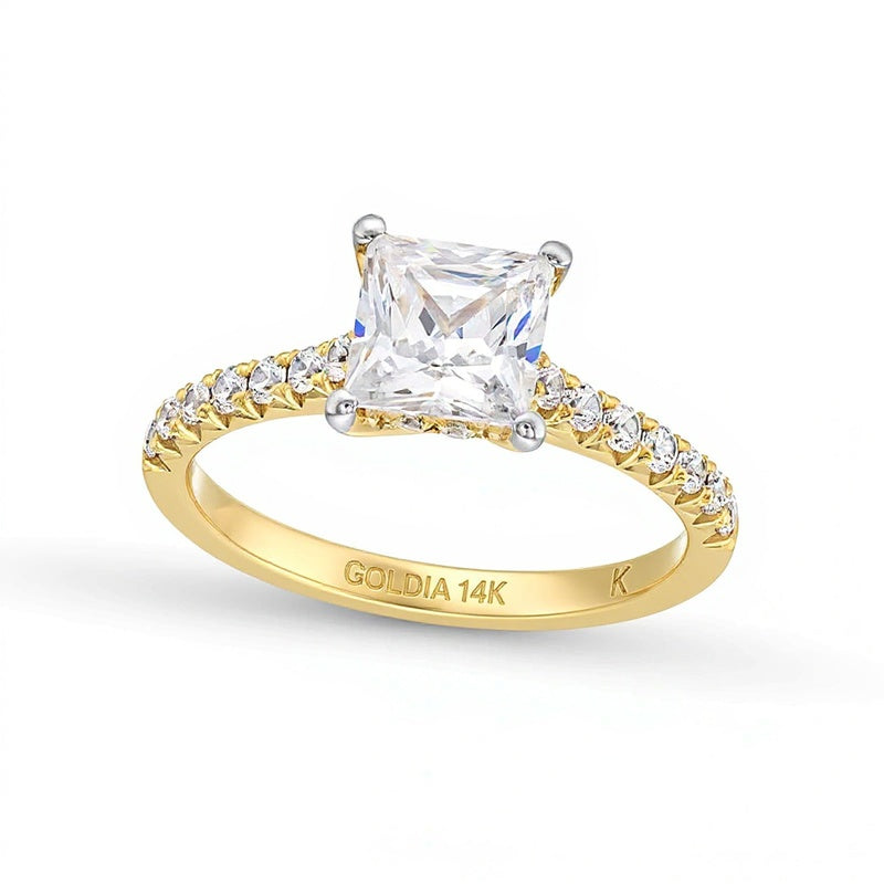 1.88 CT. Princess-Cut Lab-Grown Diamond Engagement Ring in 14K Gold (F/VS2)