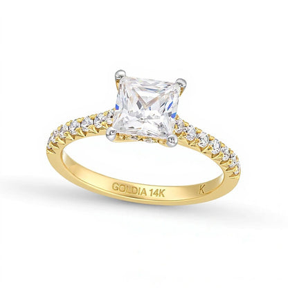 1.88 CT. Princess-Cut Lab-Grown Diamond Engagement Ring in 14K Gold (F/VS2)