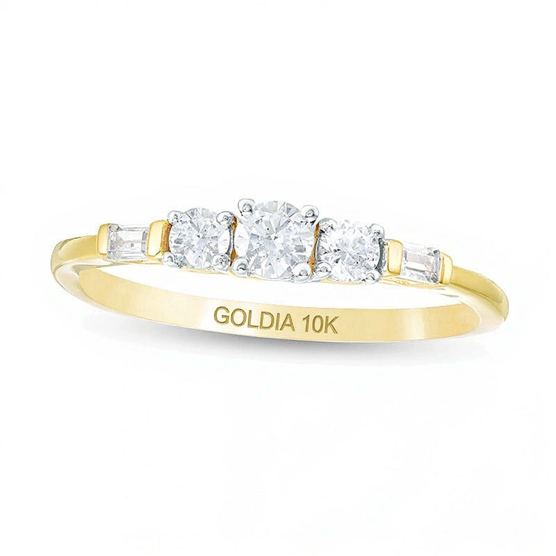 0.33 CT. TW Diamond Three Stone Engagement Ring in 10K Gold