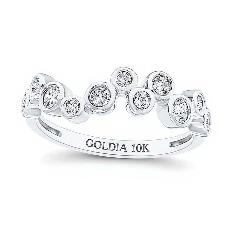 0.33 CT. TW Diamond Bubbles Ring in 10K White Gold