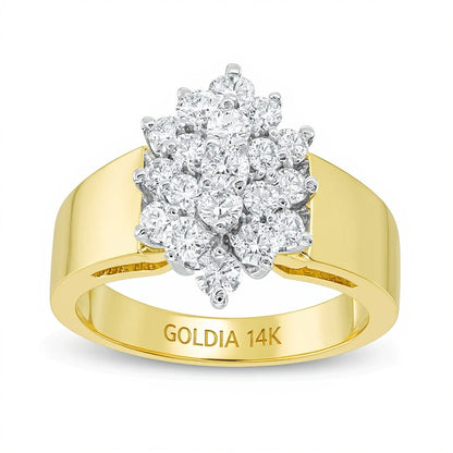 1.0 CT. TW Marquise-Shaped Multi-Diamond Engagement Ring in 14K Gold