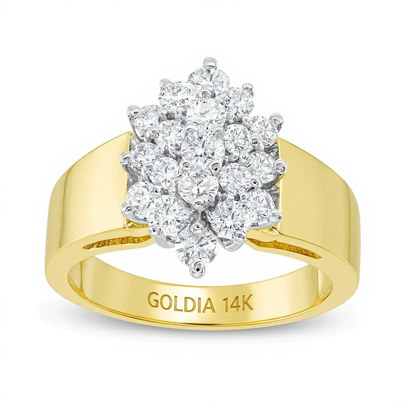 1.0 CT. TW Marquise-Shaped Multi-Diamond Engagement Ring in 14K Gold