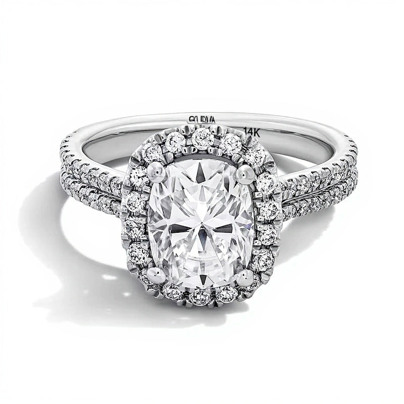 2.63 CT. TW Elongated Cushion-Cut Lab-Grown Diamond Frame Ring in 14K White Gold (F/VS2)