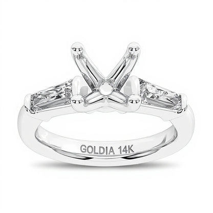 0.63 CT. TW Tapered Baguette Lab-Grown Diamond Semi Mount in 14K White Gold (F/VS2)
