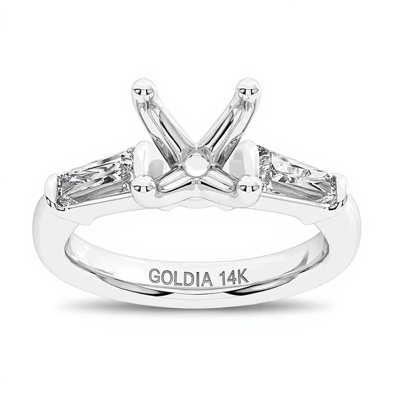 0.63 CT. TW Tapered Baguette Lab-Grown Diamond Semi Mount in 14K White Gold (F/VS2)
