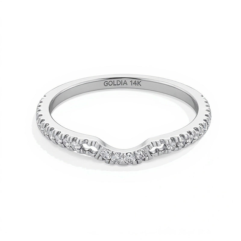 0.25 CT. TW Lab-Grown Diamond Contour Band in 14K White Gold (F/SI2)