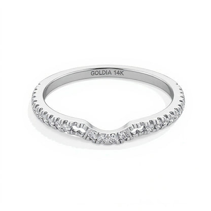 0.25 CT. TW Lab-Grown Diamond Contour Band in 14K White Gold (F/SI2)