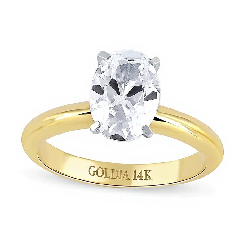 2.0 CT. Oval Lab-Grown Diamond Solitaire Engagement Ring in 14K Gold (F/VS2)