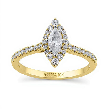 0.63 CT. TW Marquise Diamond Frame Engagement Ring in 10K Gold