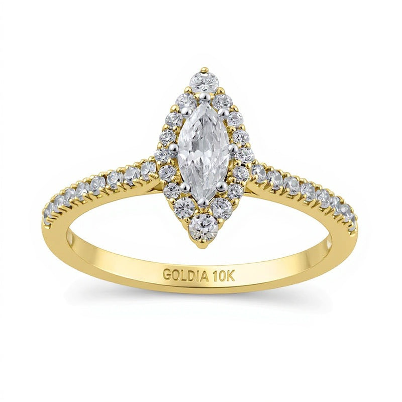 0.63 CT. TW Marquise Diamond Frame Engagement Ring in 10K Gold