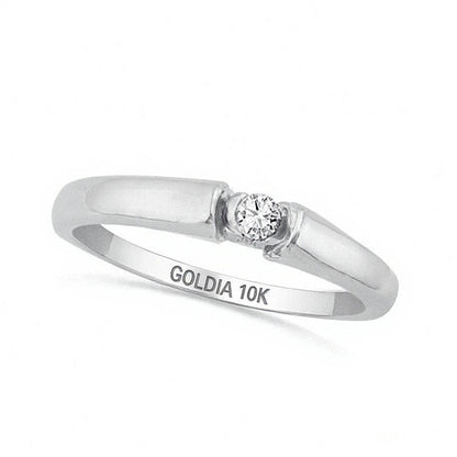 0.05 CT. Diamond Solitaire Tension-Style Promise Ring in 10K White Gold