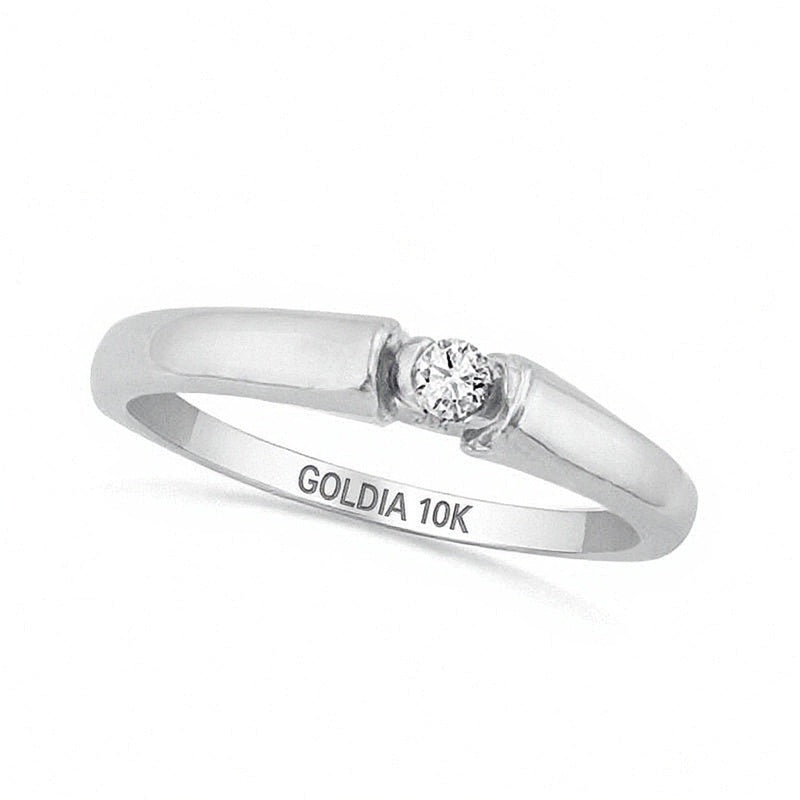 0.05 CT. Diamond Solitaire Tension-Style Promise Ring in 10K White Gold