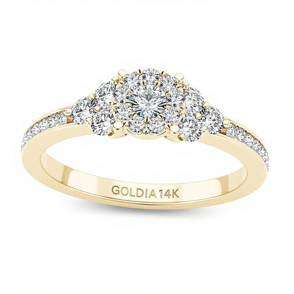 0.5 CT. TW Composite Diamond Tri-Sides Engagement Ring in 14K Gold